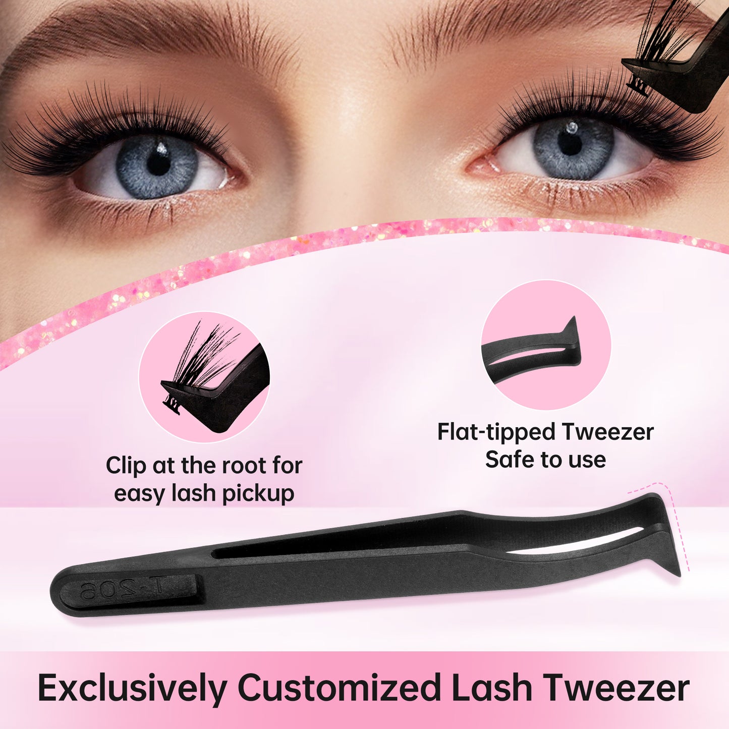 Beauty7 Cluster Lash Glue DIY For False Eyelashes With Tweezer