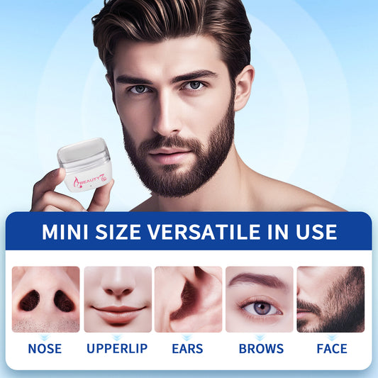 Beauty7 Nose Wax Kit, Ear Nose Waxing Kit for Women and Men, Portable Wax Warmer for Facical Hair Removal, USB Rapid Heating, 100g Waxing Beads, 10 Applicators, 10 Mustache Patches, 5 Calming Oil Wips