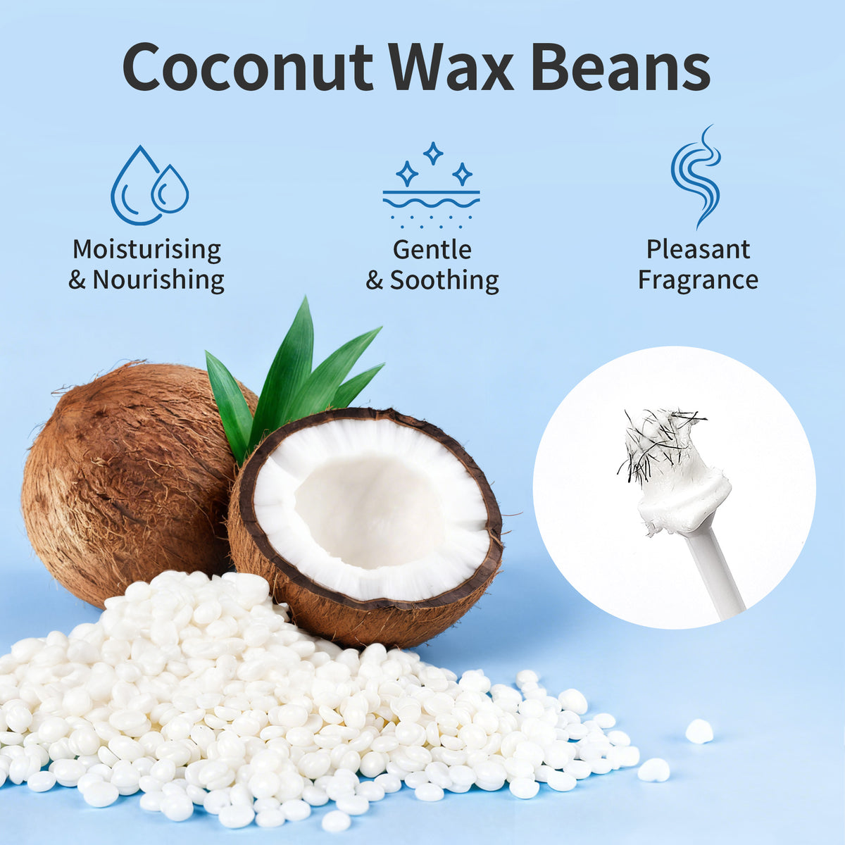 Beauty7 Nose Wax Kit, Face Ear Nose Hair Removal Kit for Men and Women, 100g Waxing Beads, Portable Wax Heater, 32 Applicators, USB-C Heating, Reusable Silicone Pot