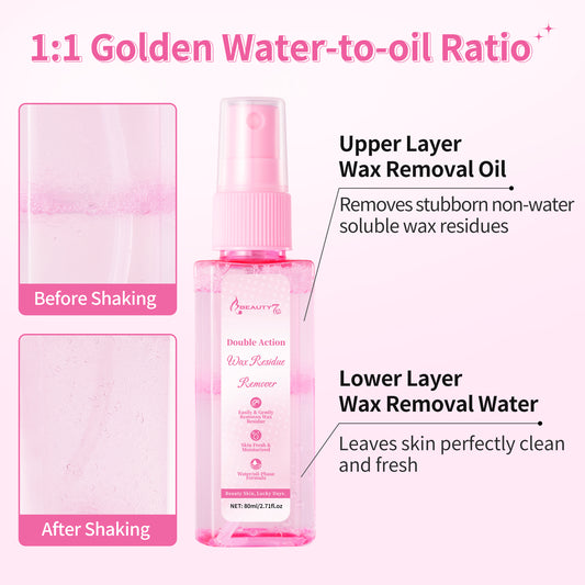 Beauty7 Nach-Wachs-Rückstands-Entferner, Nach-Wachs-Öl, Nach dem Wachsen Spray, Einfach & Sanft Haarentferner Wachsen, Nach dem Wachsen Pflegeprodukt 2,71 oz/ 80ml