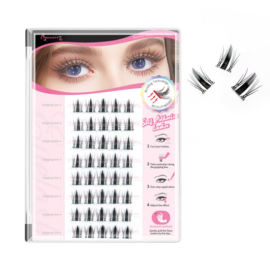 Beauty7 Self Adhesive Eyelashes 40PCS 1 Step Pre Glued Cluster Lashes