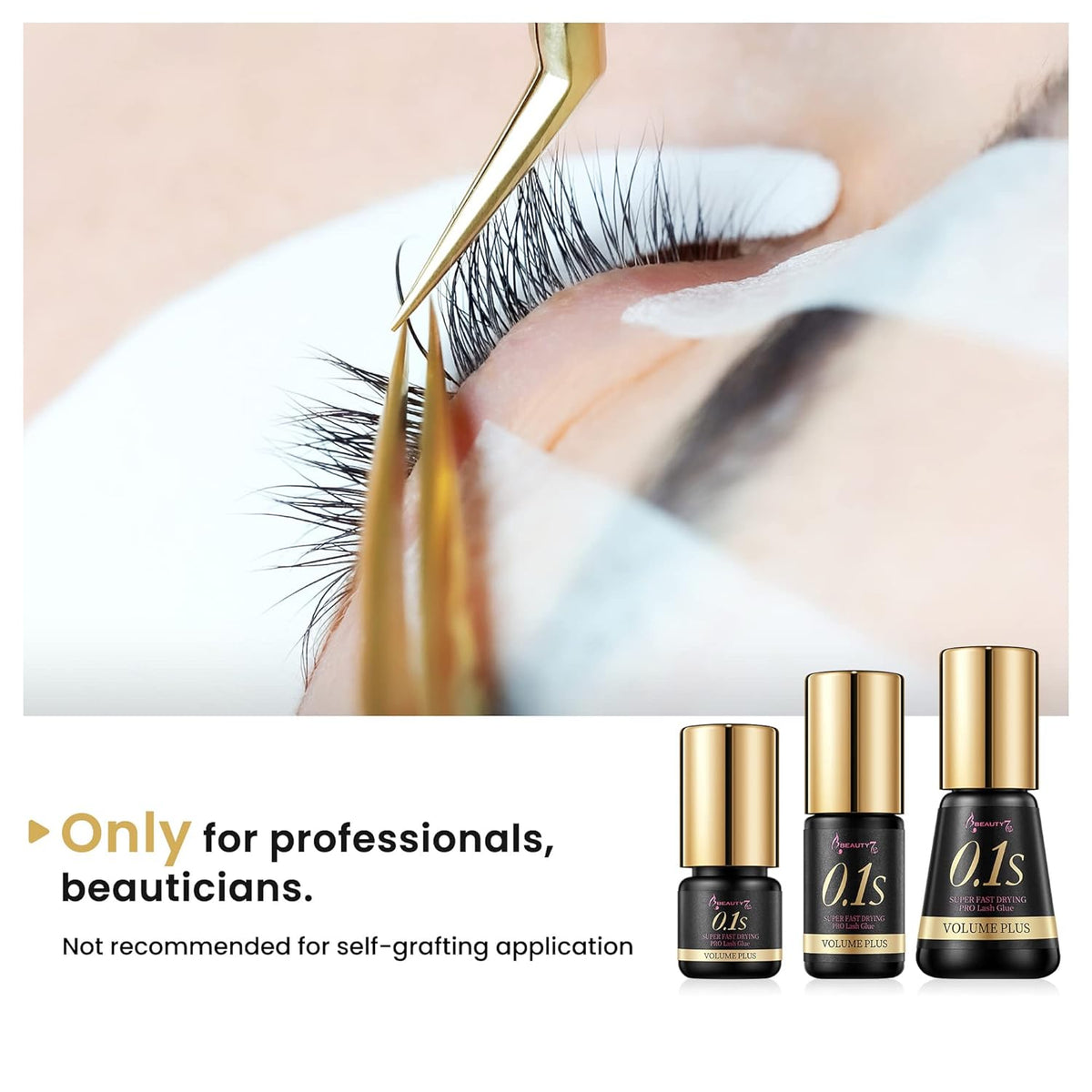Beauty7 Eyelash Extension Glue Volume Plus 0.1s Fast Drying for Professional Use