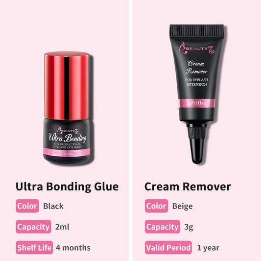 Beauty7 Ultra Bonding Lash Glue Kit With Cream Remover
