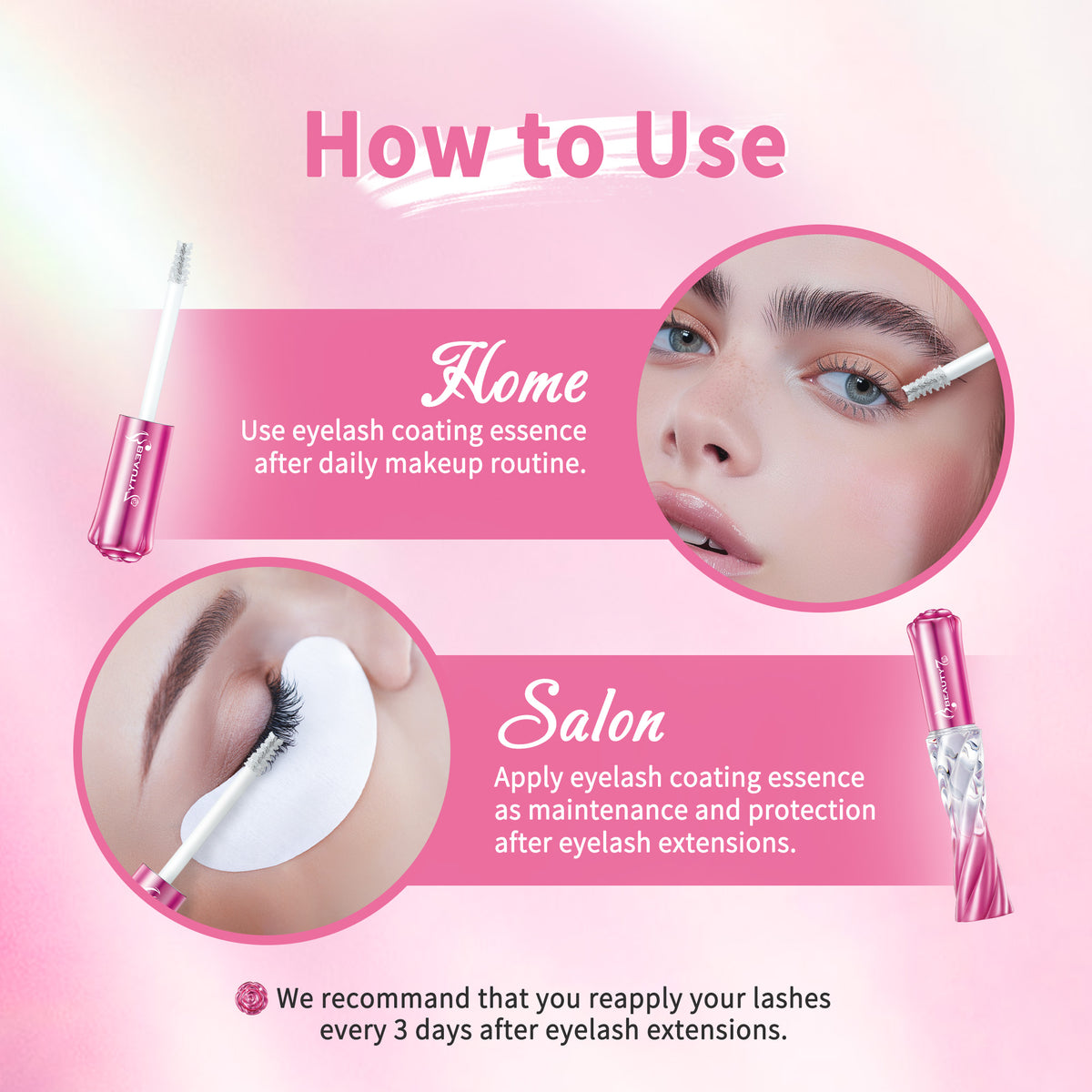 Beauty7 Eyelash Coating Essence Transparent Lash Coating Essence