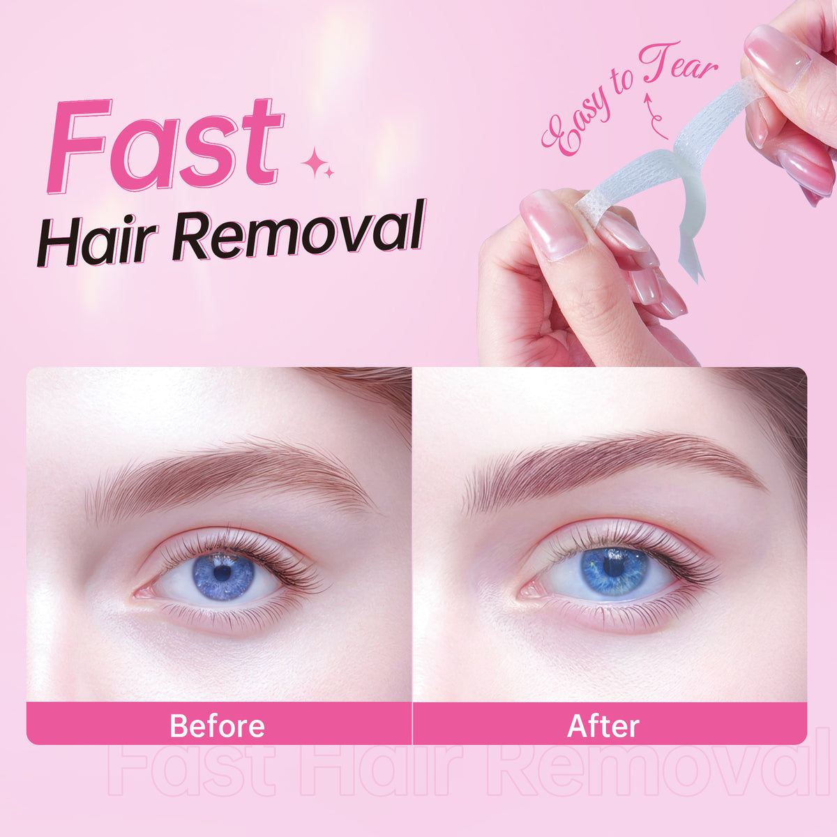 Beauty7 Sensitive Eyebrow Wax Strips Kit Lip Wax Strip Kit with Pearl Powder Essential Oil