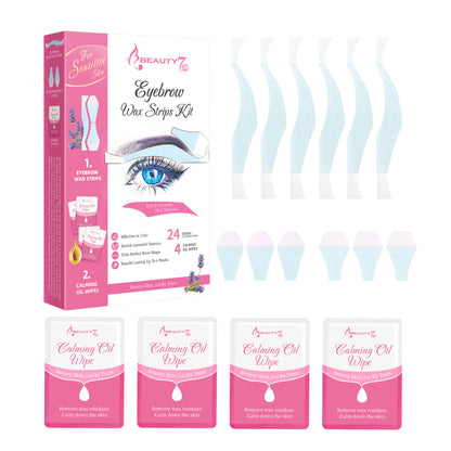 Beauty7 Empfindliche Augenbrauen Lippenwachsstrips Set Gesichts-Haarentfernung