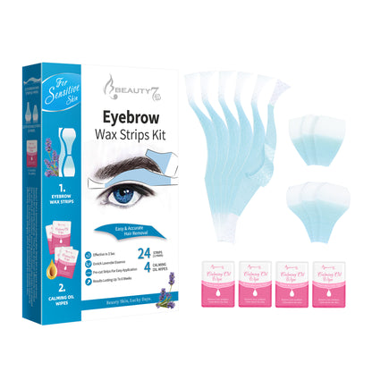 Beauty7 Empfindliche Augenbrauen Lippenwachsstrips Set Gesichts-Haarentfernung