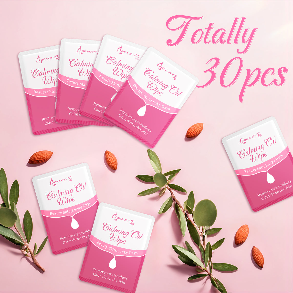Beauty7 Post Wax Calming Oil Wipes 30 Packs