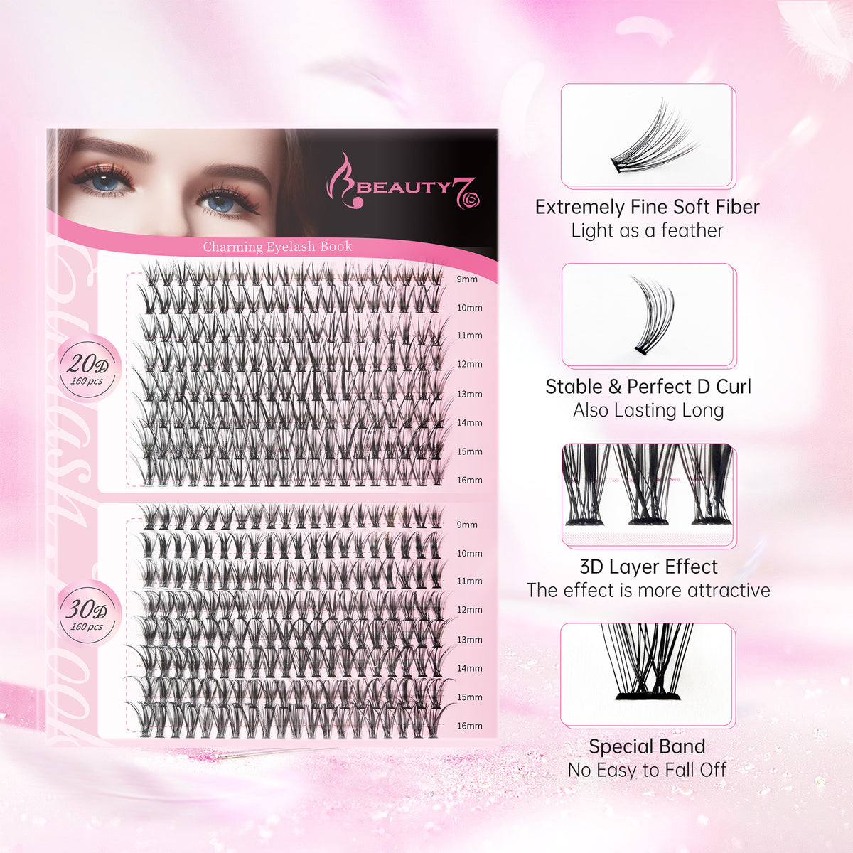Beauty7 DIY Lash Extension Kit at Home PLUS Version 320PCS