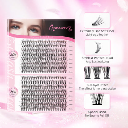 Beauty7 DIY Lash Extension Kit at Home PLUS Version 320PCS