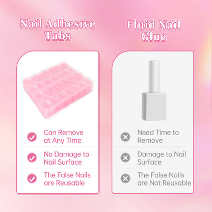 Beauty7 Nail Adhesive Tabs 32 Sheets Transparent Nail Adhesive Tabs For Press-on Nails