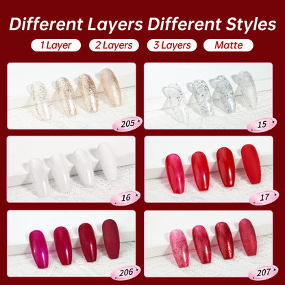 Beauty7 Gel-Nagellack-Set Nagellack 6 Farben