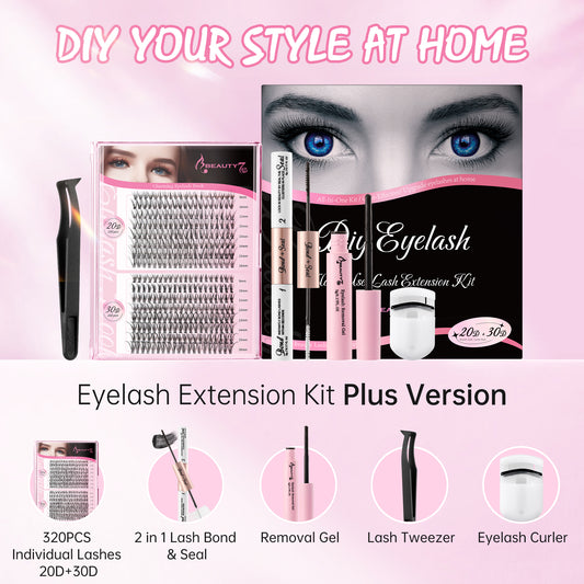 Beauty7 DIY Lash Extension Kit at Home PLUS Version 320PCS