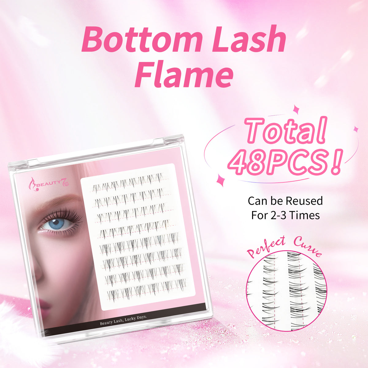 Beauty7 Bottom Lash Cluster Lower Lashes Sunflower Flame Bottom Lash