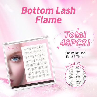 Beauty7 Bottom Lash Cluster Lower Lashes Sunflower Flame Bottom Lash