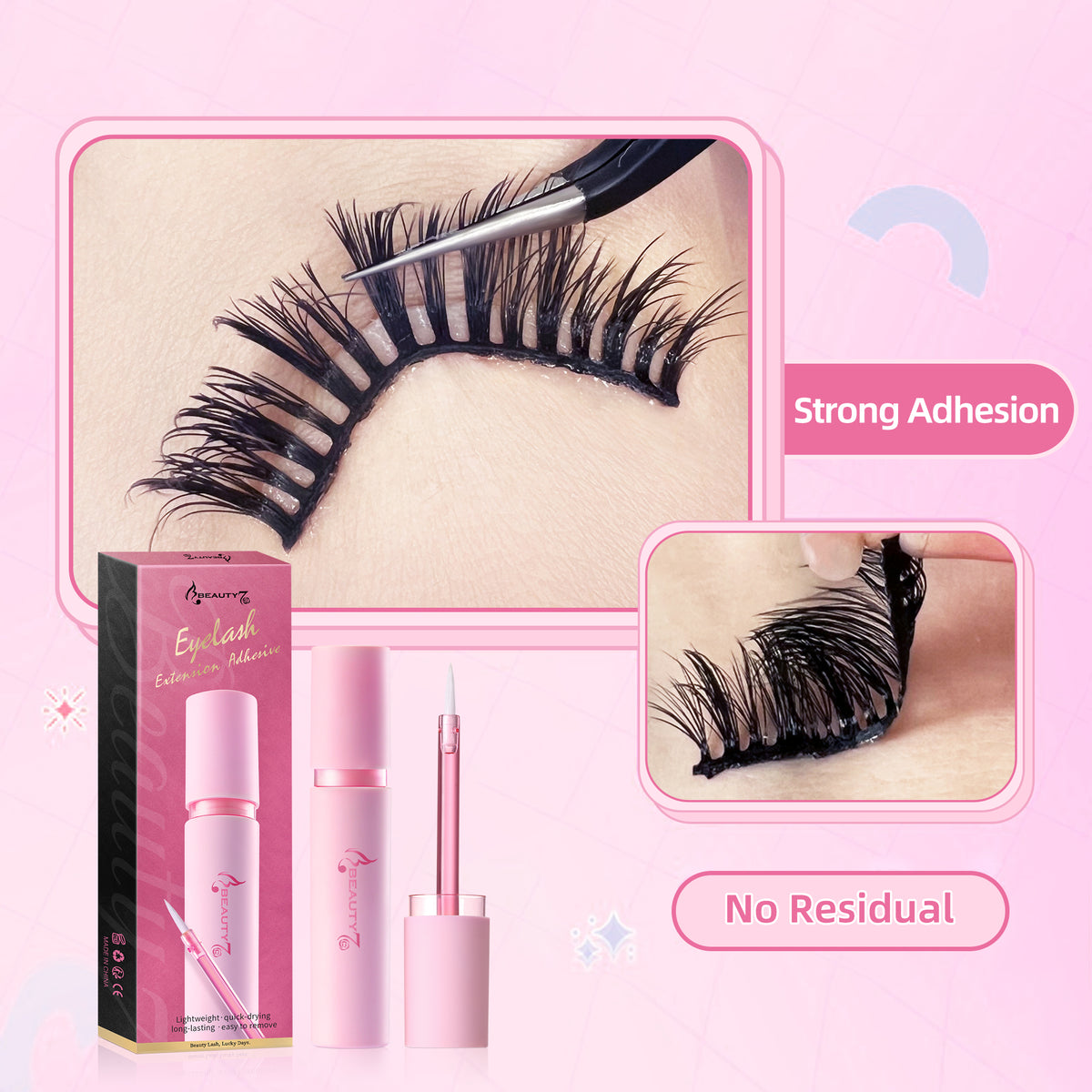 Beauty7 Cluster Lash Glue Lash Extension Glue For False Eyelashes