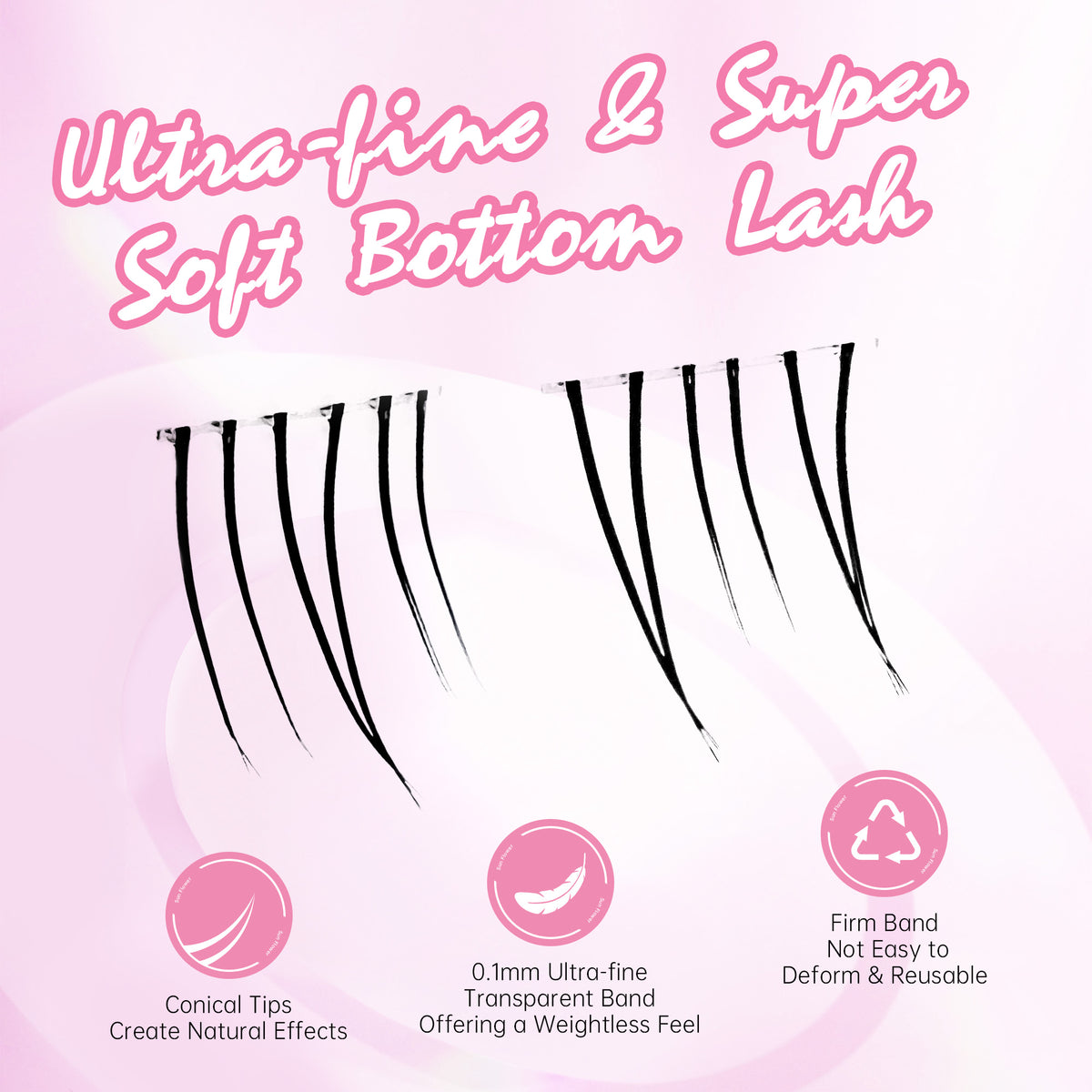 Beauty7 Bottom Lash Cluster Lower Lashes Sunflower Flame Bottom Lash