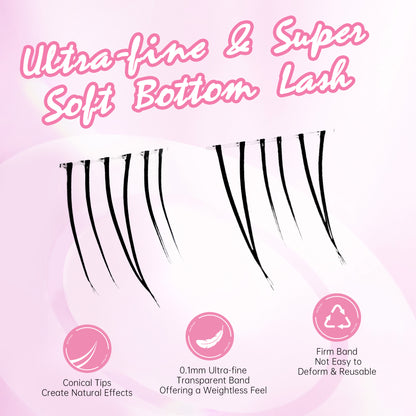 Beauty7 Bottom Lash Cluster Lower Lashes Sunflower Flame Bottom Lash