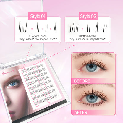 Beauty7 Bottom Lash Cluster Lower Lashes Sunflower Flame Bottom Lash