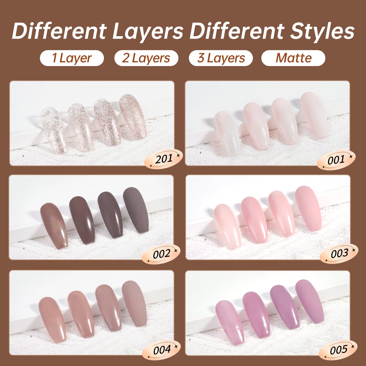 Beauty7 Gel-Nagellack-Set Nagellack 6 Farben