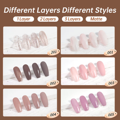 Beauty7 Gel-Nagellack-Set Nagellack 6 Farben