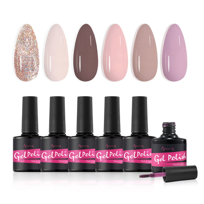 Beauty7 Gel-Nagellack-Set Nagellack 6 Farben