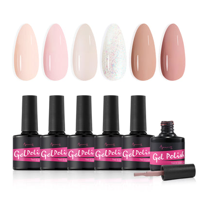 Beauty7 Gel-Nagellack-Set Nagellack 6 Farben