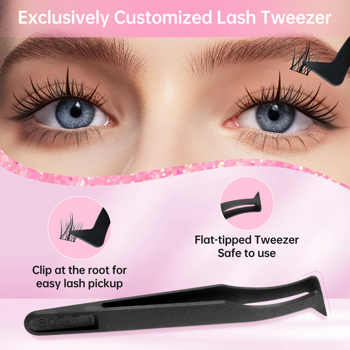 Beauty7 DIY Lash Extension Kit at Home 3 Style 30D+40D Clusters+Bottom Lashes