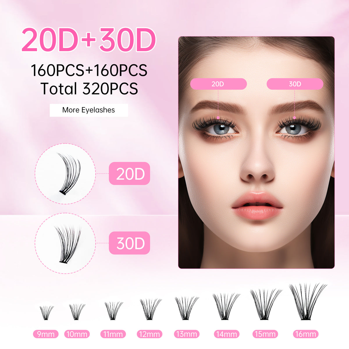 Beauty7 DIY Lash Extension Kit at Home PLUS Version 320PCS