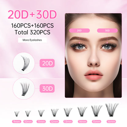 Beauty7 DIY Lash Extension Kit at Home PLUS Version 320PCS