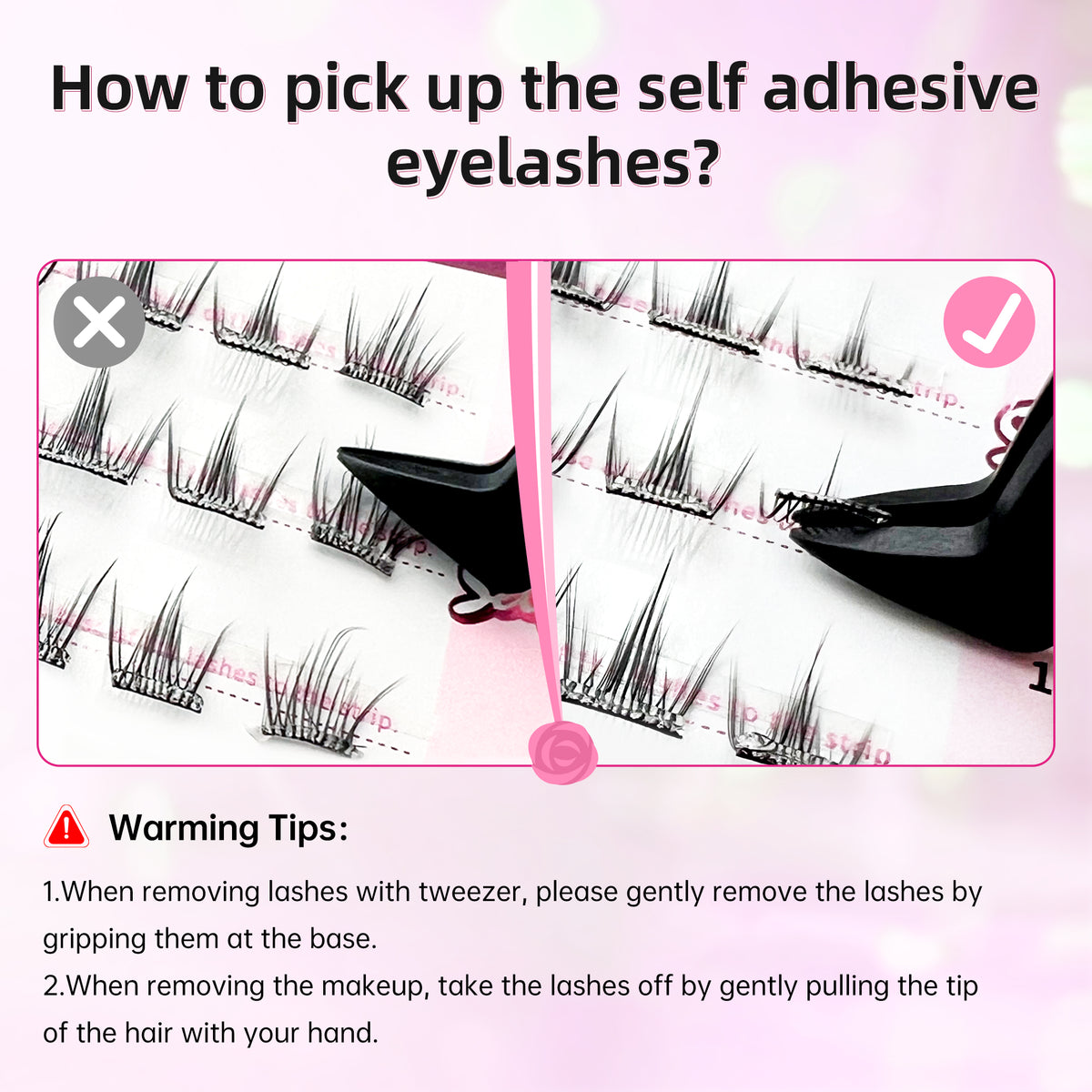 Beauty7 Self Adhesive Eyelashes 40PCS  1 Step Pre Glued Cluster Lashes