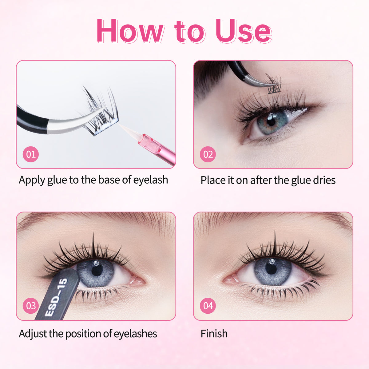 Beauty7 Cluster Lash Glue Lash Extension Glue For False Eyelashes