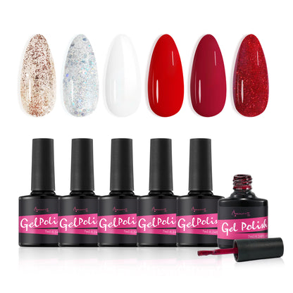 Beauty7 Gel-Nagellack-Set Nagellack 6 Farben