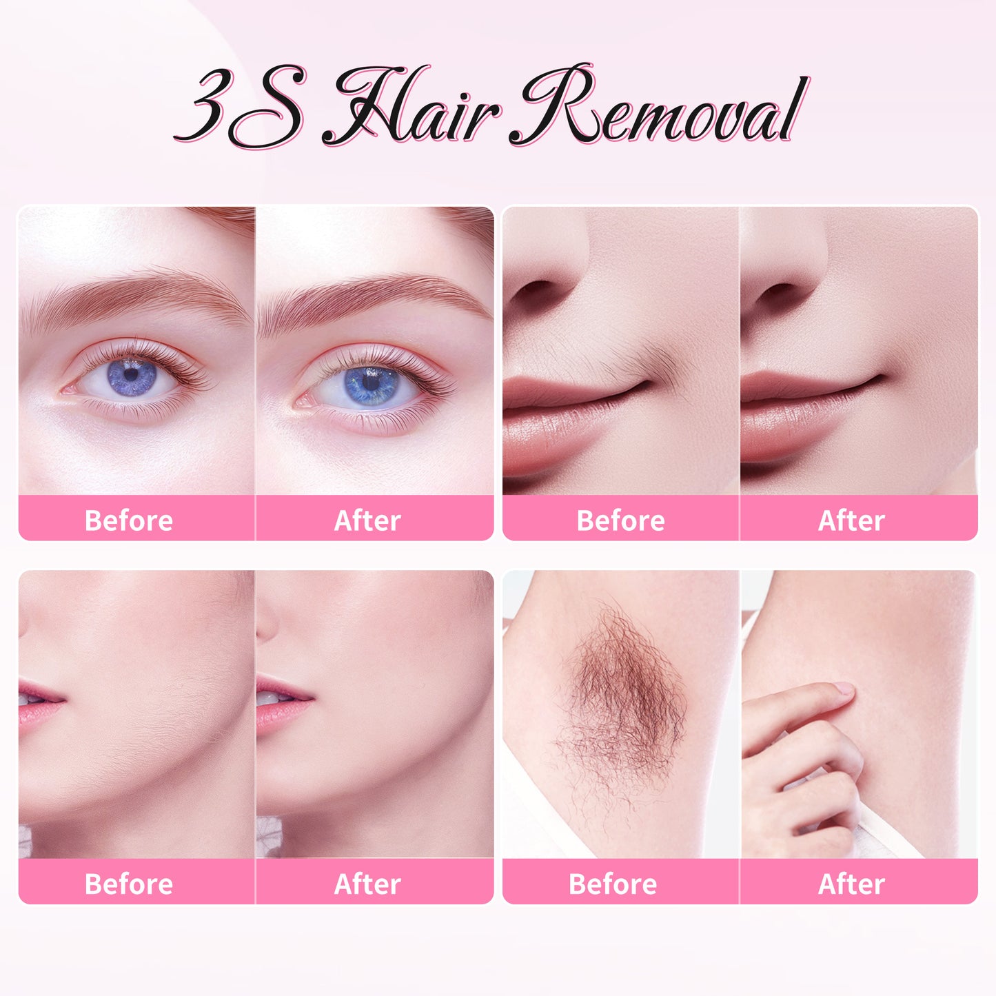 Beauty7 Eyebrow Wax Strips Kit All in One 88 pcs Body Wax Strips Kit Bikini Legs Arms Wax Strips