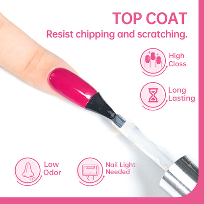 Beauty7 Base Coat and Top Coat Set 15ml UV Lamp Needed