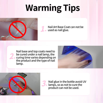 Beauty7 Base Coat and Top Coat Set 15ml UV Lamp Needed