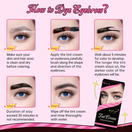 Beauty7 Brow Tint Kit Eyebrow Tint Kit Dark Brown
