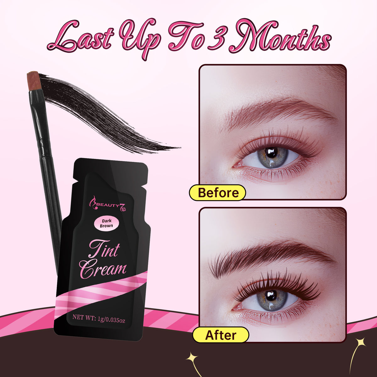 Beauty7 Brow Tint Kit Eyebrow Tint Kit Dark Brown