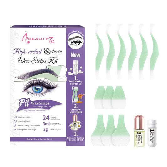 Beauty7 Eyebrow Wax Strips High-arched Eyebrow Wax Strips Kit Hair Removal Women