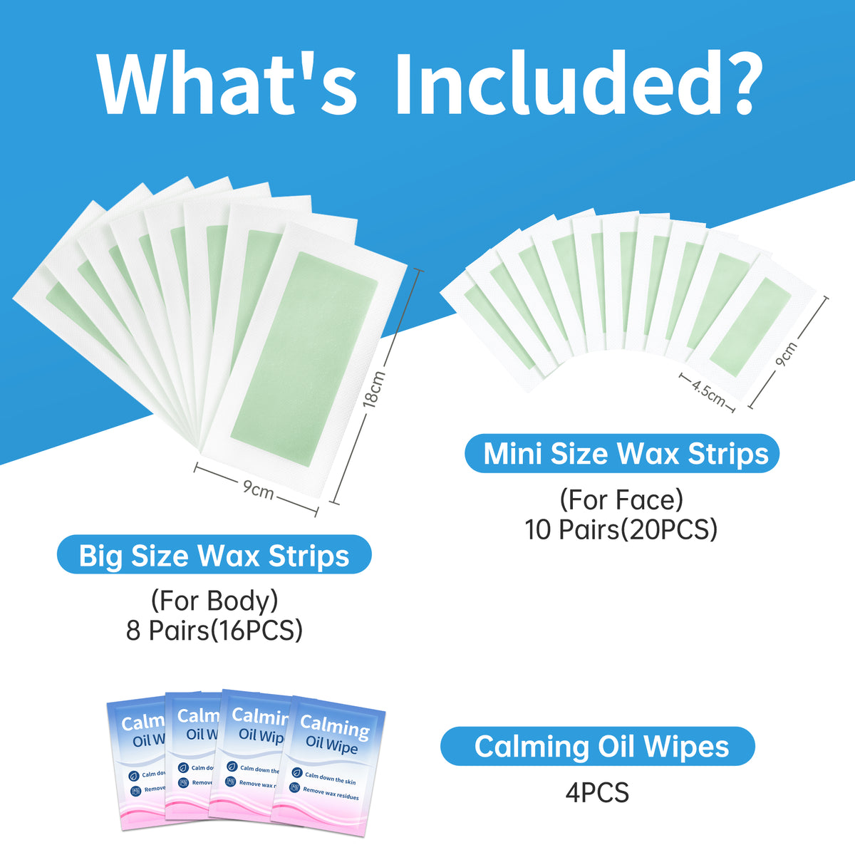 Beauty7 Men Wax Strips for Body, Ready to Use Waxing Strips, Facial Hair Removal Wax, Legs Arms Chest At Home Waxing Kit, 36 Waxing Strip 4 Calming Oil Wipes