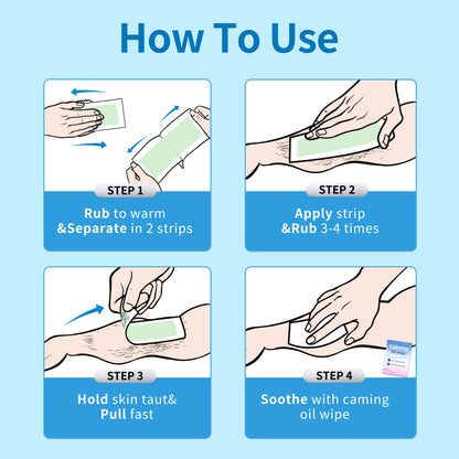Beauty7 Men Wax Strips for Body, Ready to Use Waxing Strips, Facial Hair Removal Wax, Legs Arms Chest At Home Waxing Kit, 36 Waxing Strip 4 Calming Oil Wipes