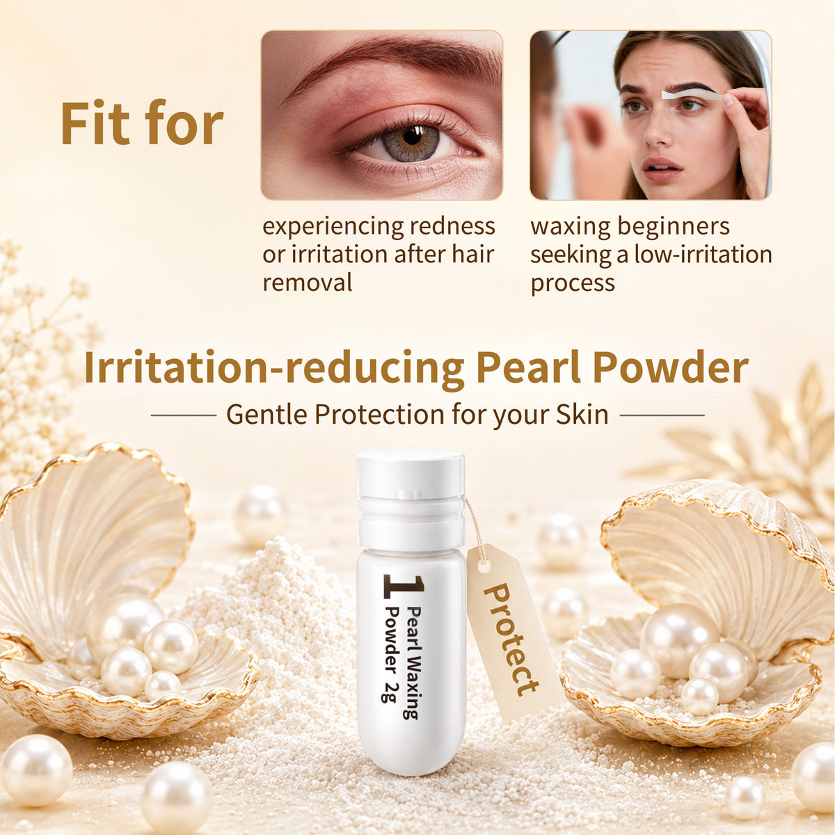 BEAUTY7 Eyebrow Wax Strips - 24 Strips, Pearl Powder & 6 Soothing Oil Wipes. No-Heat Cold Waxing Strips for At-Home Brow Shaping, Facial Hair Removal for Women, Smooth Results Up to 6 Weeks