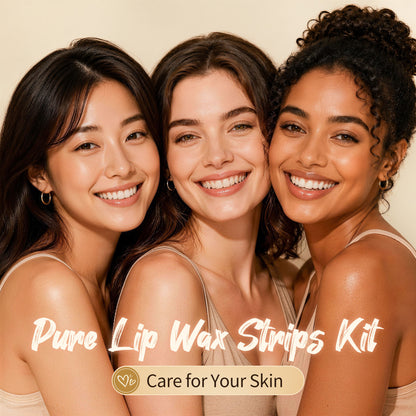 BEAUTY7 Lip Wax Strips, 20 Strips&Pearl Powder& Essential Oil Facial Wax Strips for Upper Lip & Chin –No-Heat Pure Hair Removal, Gentle for All Skin, Smooth Results Up to 6 Weeks