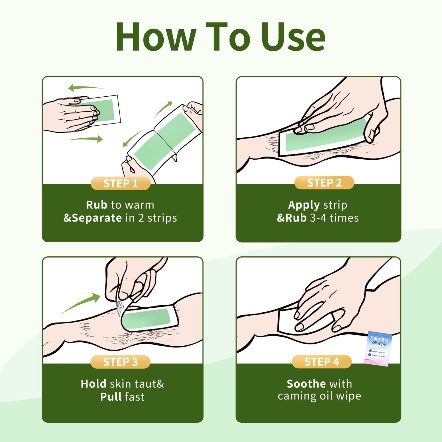 Body Wax Strips for Men, At Home Waxing Kit for Coarse Hair, 40 Couts Body Hair Removal with 10 Calming Oil Wipes, No Heating Required, No Mess, Up to 6 Weeks Smoothness, Ready to Use