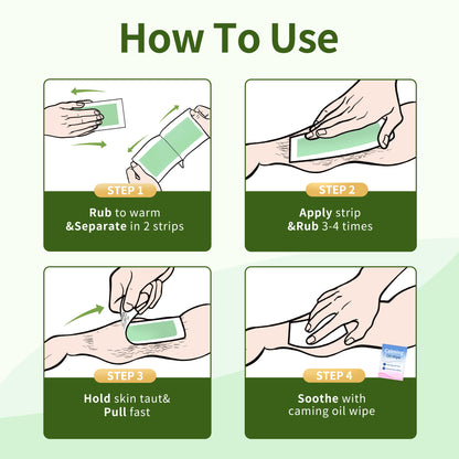 Body Wax Strips for Men, At Home Waxing Kit for Coarse Hair, 40 Couts Body Hair Removal with 10 Calming Oil Wipes, No Heating Required, No Mess, Up to 6 Weeks Smoothness, Ready to Use
