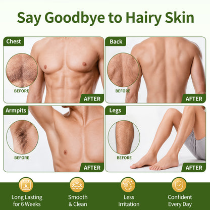 Body Wax Strips for Men, At Home Waxing Kit for Coarse Hair, 40 Couts Body Hair Removal with 10 Calming Oil Wipes, No Heating Required, No Mess, Up to 6 Weeks Smoothness, Ready to Use