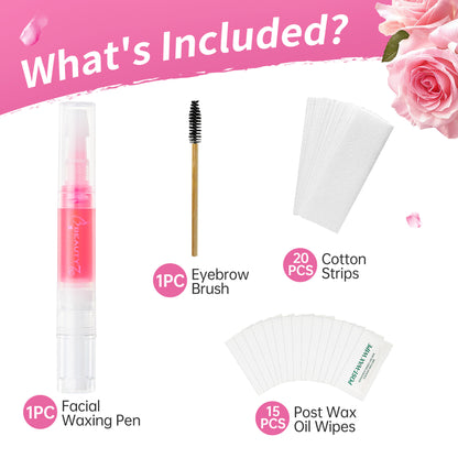 Beauty7 Sticky Eyebrow Wax Kit, Face Waxing Kit, Facial Hair Removal for Upper Lip Cheeks Chin, Eyebrow Shaper Wax Kit, Waxing Strips for All Skin Type for Women