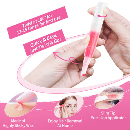 Beauty7 Sticky Eyebrow Wax Kit, Face Waxing Kit, Facial Hair Removal for Upper Lip Cheeks Chin, Eyebrow Shaper Wax Kit, Waxing Strips for All Skin Type for Women