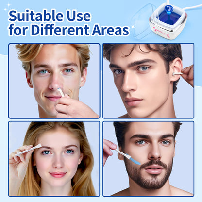 Beauty7 Nasenwachs-Kit, Ohren-Nasen-Wachs-Kit für Frauen und Männer, Tragbarer Wachs-Wärmer für Gesichts-Haarentfernung, USB Schnelles Heizen, 100g Wachsperlen, 10 Applikatoren, 10 Schnurrbart-Patches, 5 Beruhigungsöl-Tücher