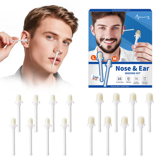 Beauty7 Nose Wax Kit, Ready to Use Waxing Sticks- Nose and Ear Epilation, Easy to Use, Safe and Natural Hair Removal Kit- 16 Wax Sticks
